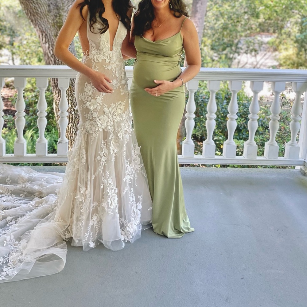 Elegant Olive Green Women's Dress